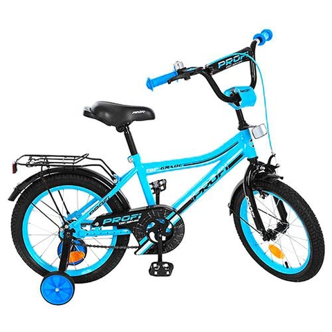 Велосипед детский PROF1 18д. Y18104 (1шт) Top Grade,бирюзовый,звонок,доп.колеса
